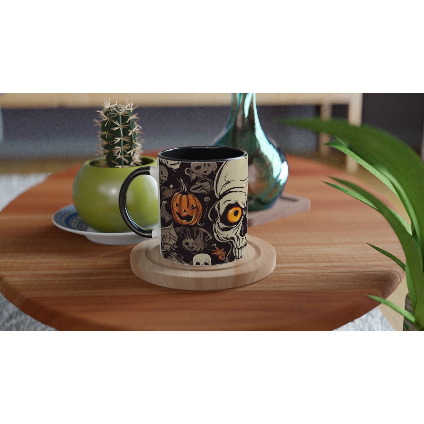 Halloween White 11oz Ceramic Mug with Color Inside